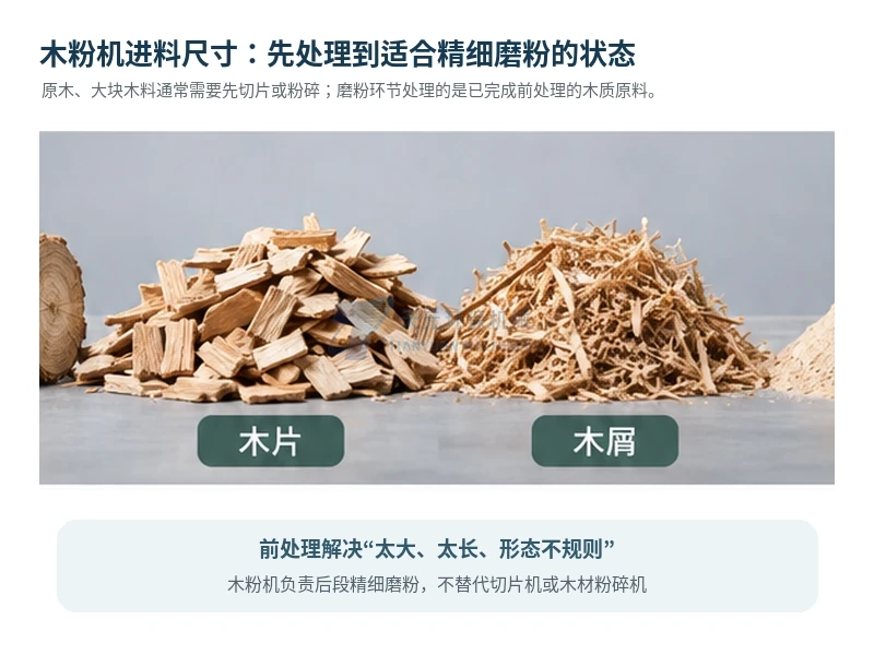 木粉机进料尺寸有什么要求?
