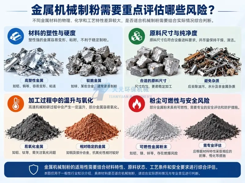 金属机械制粉需要评估塑性硬度原料状态温升氧化和粉尘安全风险