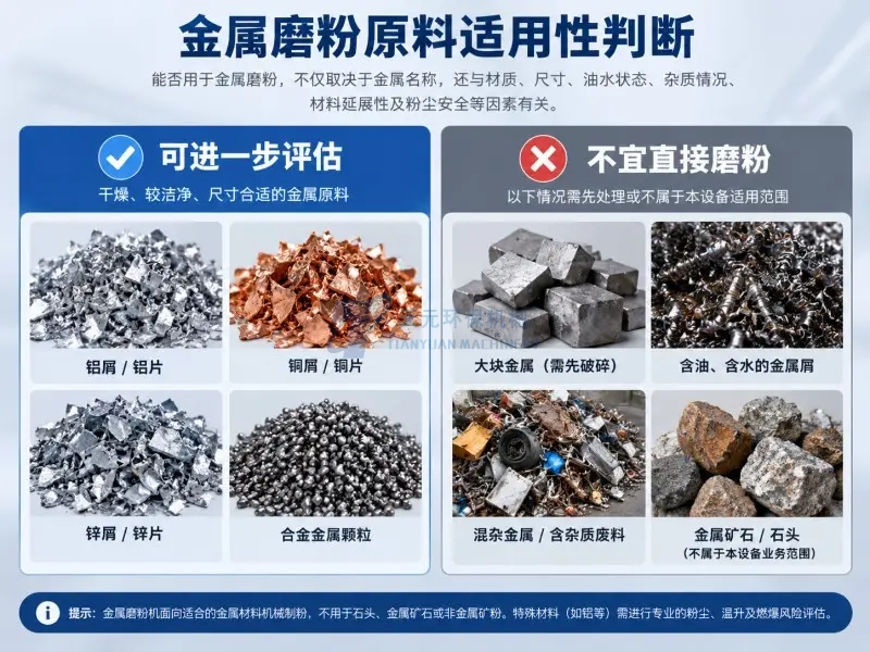 金属磨粉机适合加工哪些原料？哪些材料不能加工