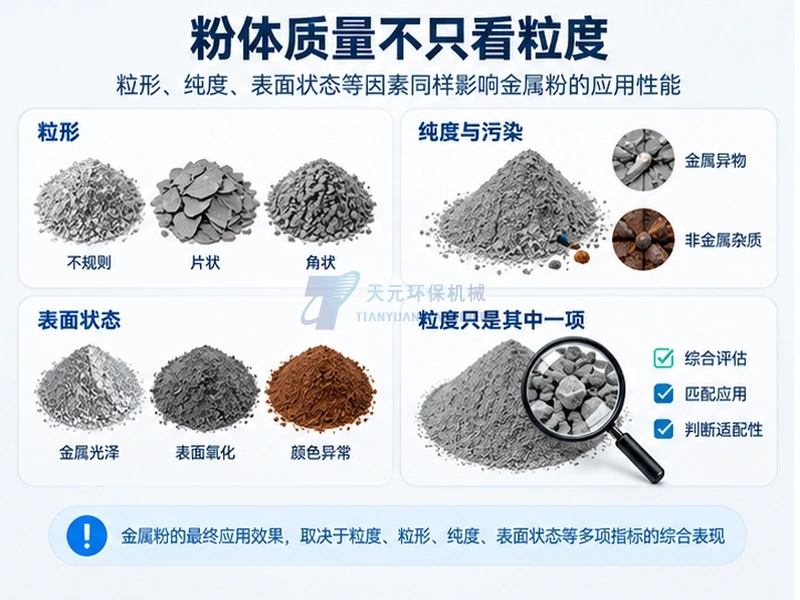 金属粉试料除粒度外还需根据用途关注粒形纯度异物污染和表面氧化状态的示意
